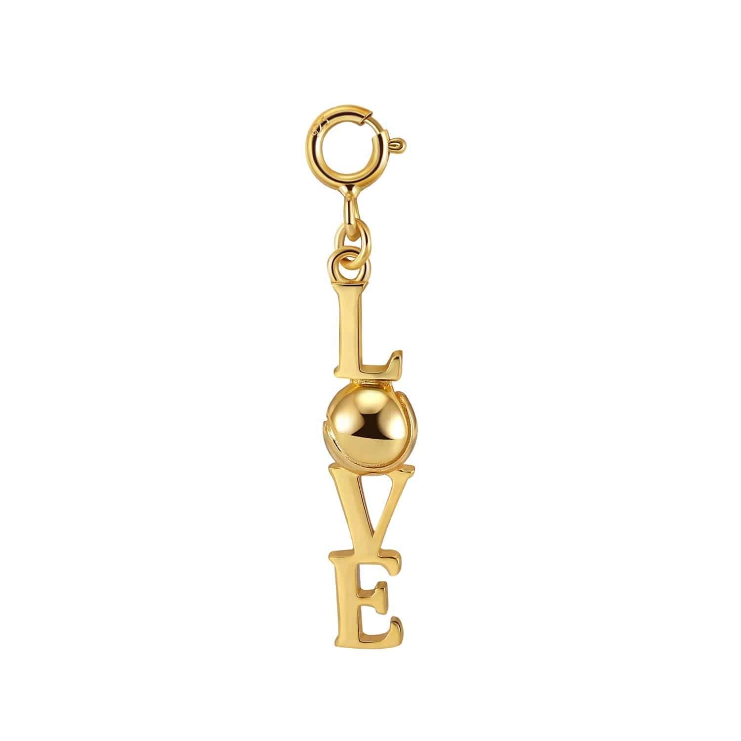 LoveMatch LOVE Tennis Charm in Gold with Tennis Ball 'O