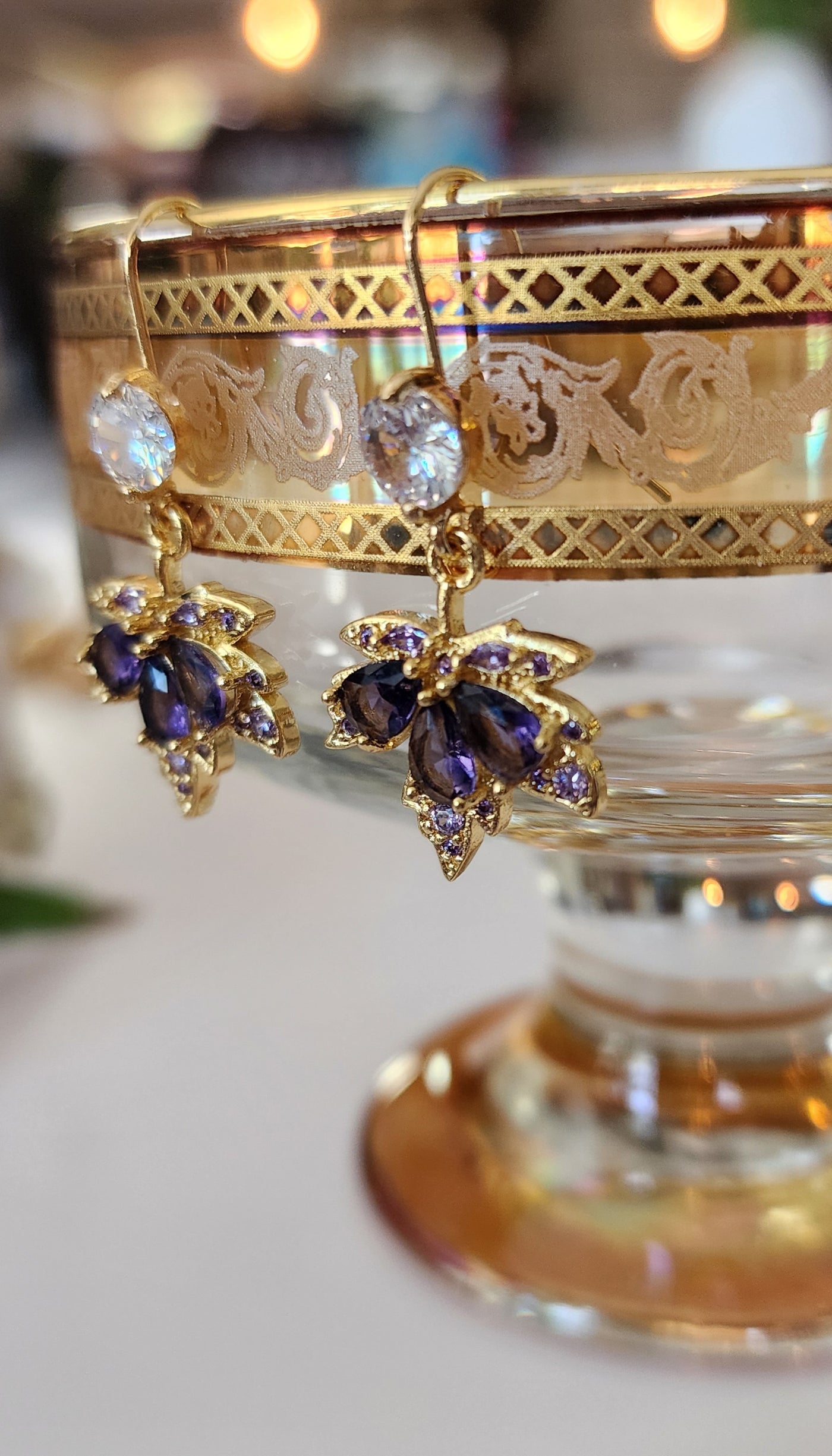 Saints Leaf Drop Earrings