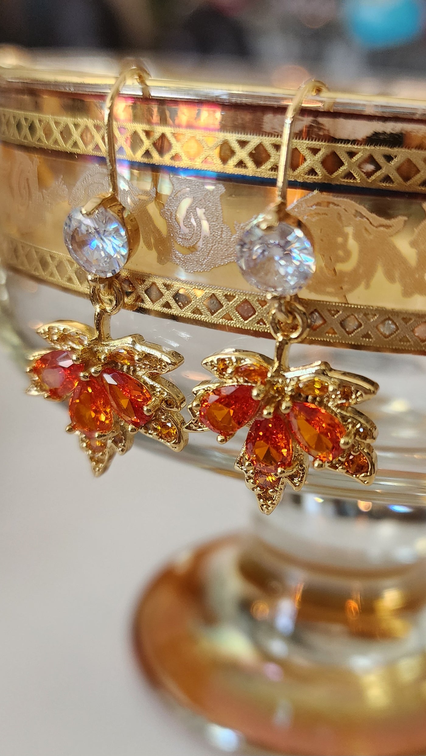 Saints Leaf Drop Earrings
