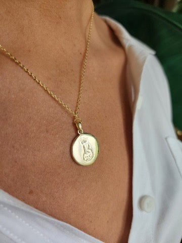 Pickleball Disc-o Ball Necklace Gold