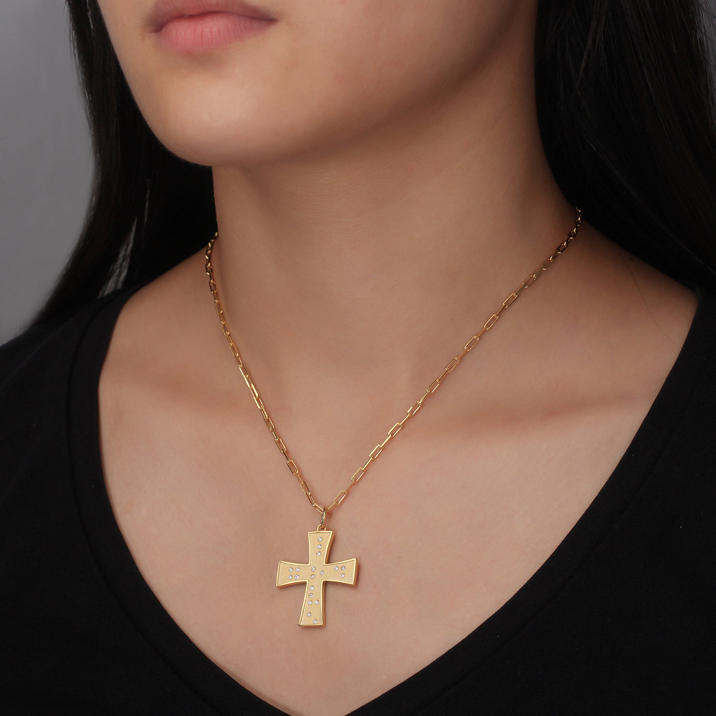 Touchstone Cross God/Love Necklace Gold