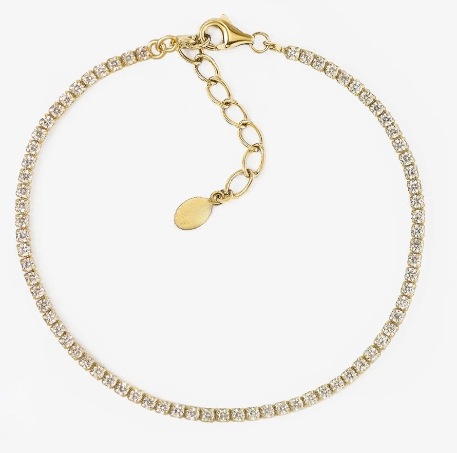 Bracelet Tennis Crystal and Gold