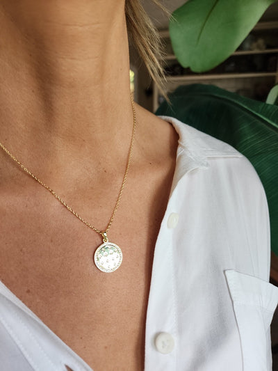 Pickleball Disc-o Ball Necklace Gold