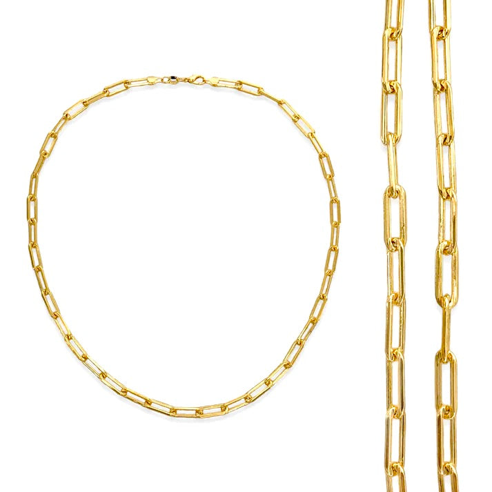 Gold Filled Medium Link paper Clip Chain Necklace