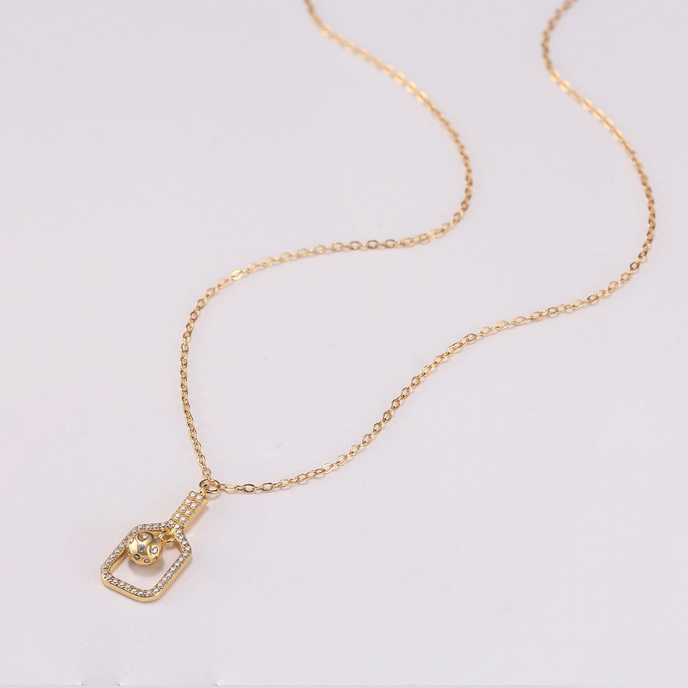 Pickleball Volley Up Mini Necklace Gold