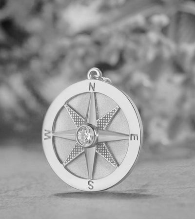 Saints Compass Pendant We Wander Silver