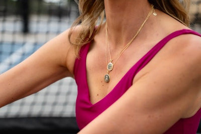 Pickleball Disc-o Ball Necklace Gold