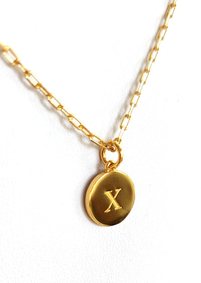 Saints Dainty Fancy X Initial Pendant Necklace