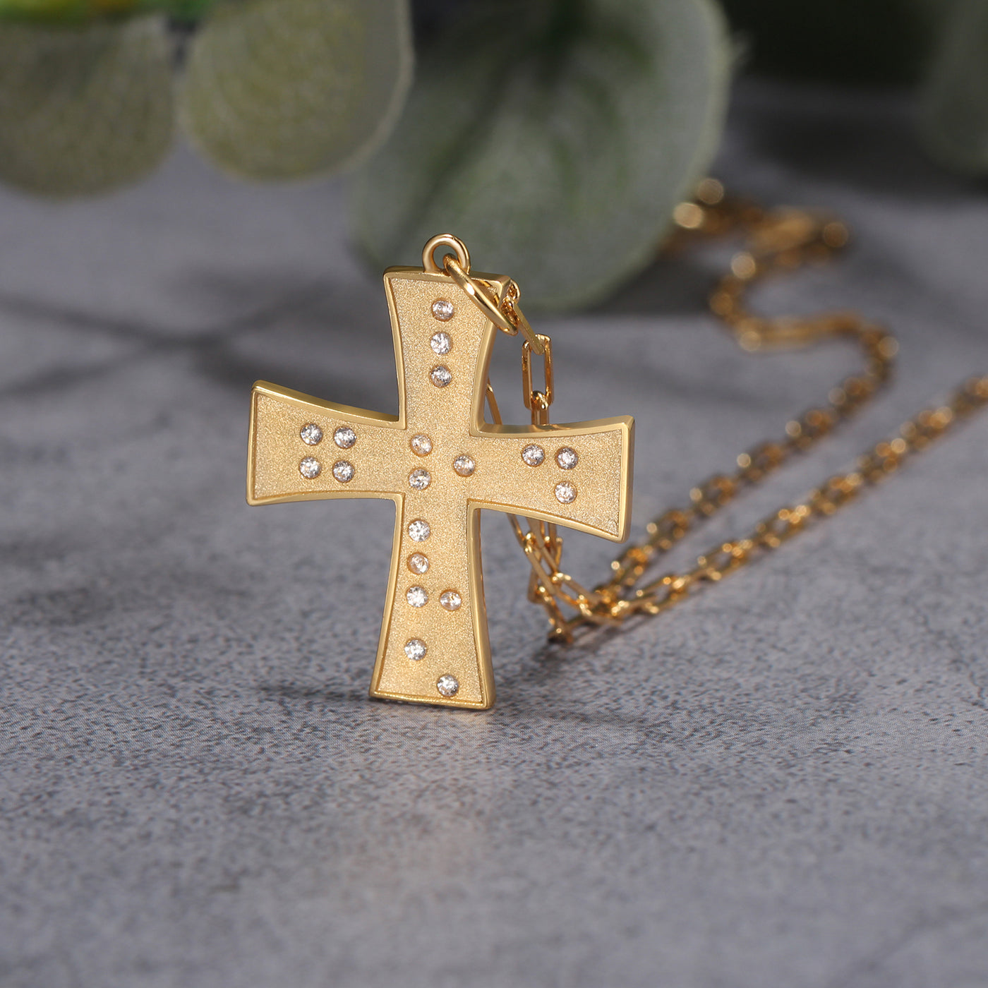 Touchstone Cross God/Love Necklace Gold