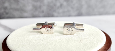 Pickleball Cuff Links Silver Paddle