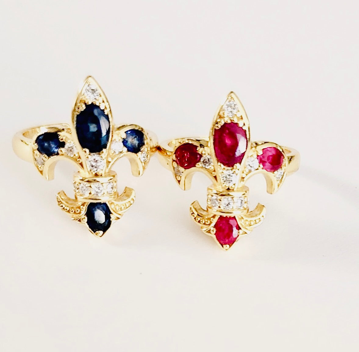 Saints Fleur De Lis RUBY Ring