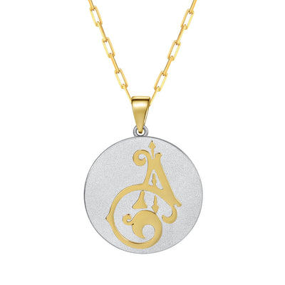 Saints & Saviors Fancy Initial Pendant Necklace A-Z