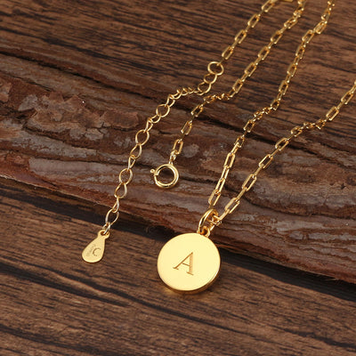 Dainty Fancy A Initial Pendant Necklace