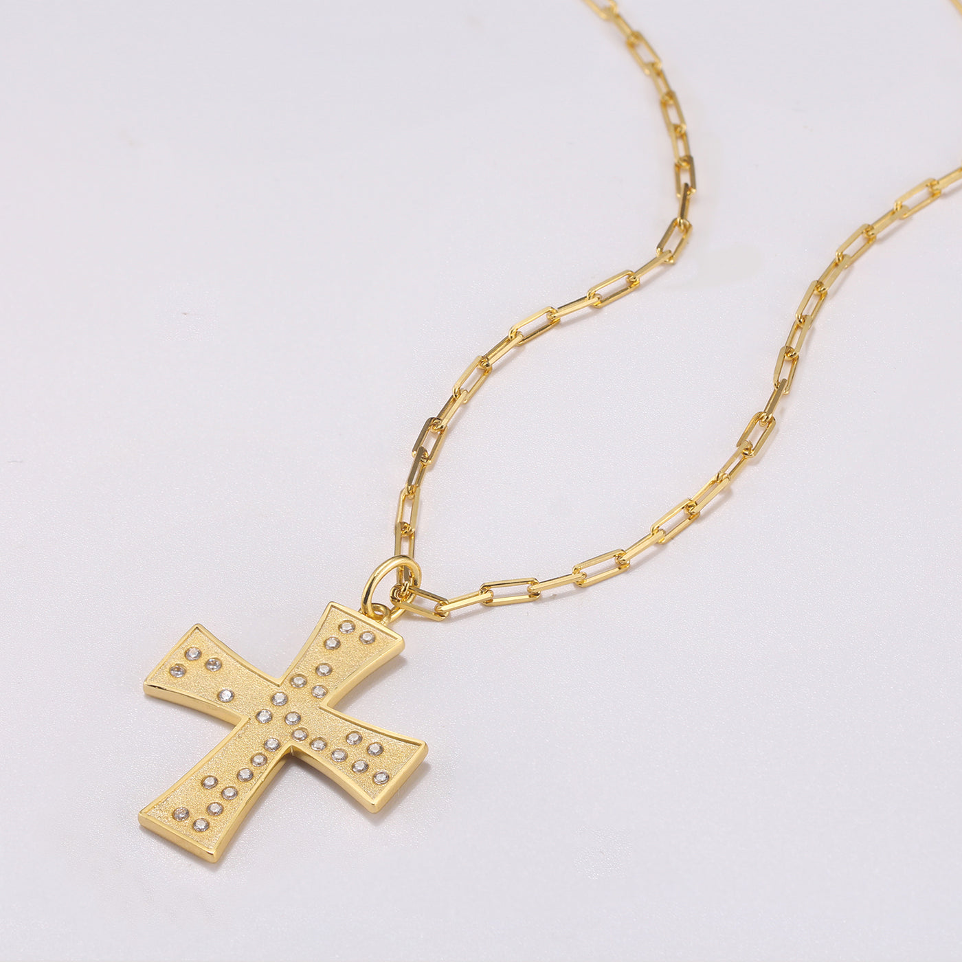 Touchstone Cross Faith/Family Necklace Gold