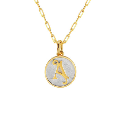 Saints Dainty Fancy Initial Pendant Necklace A-Z