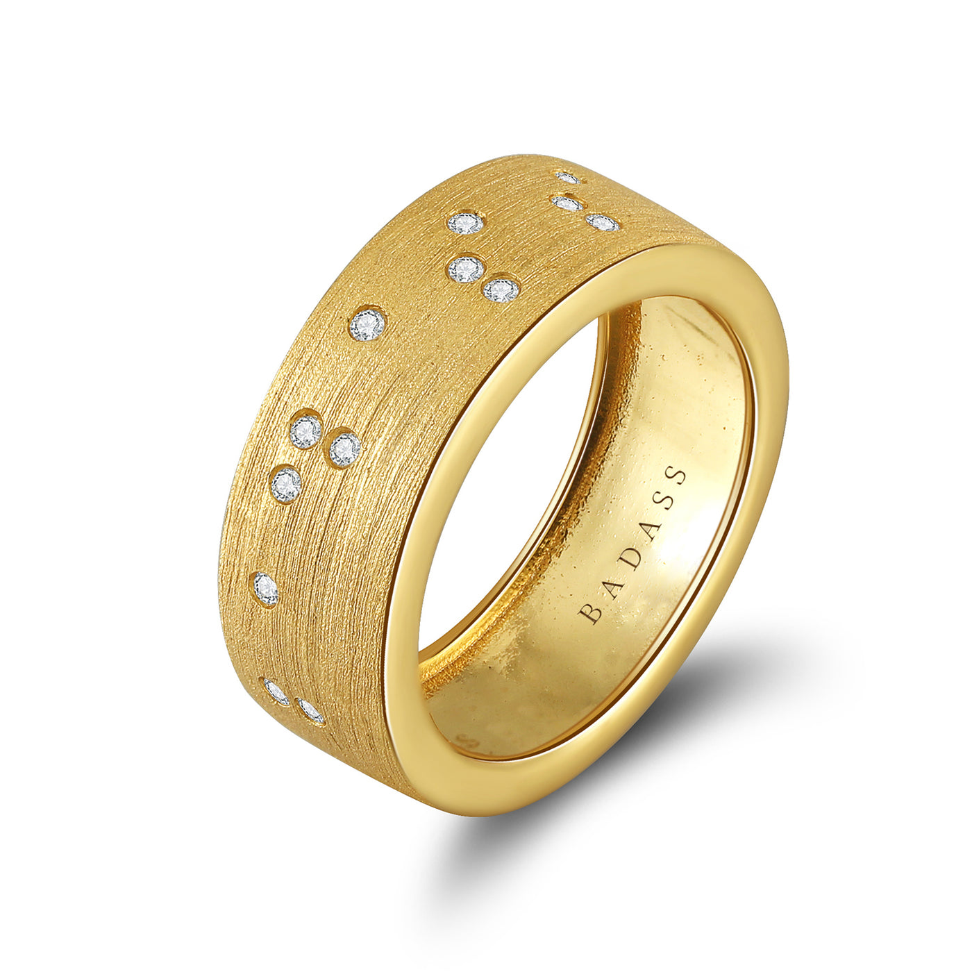 Touchstone Badass Band Ring Brushed Gold