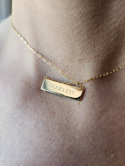 Touchstone Fearless FINE Mini-Bar Necklace Gold & Diamonds