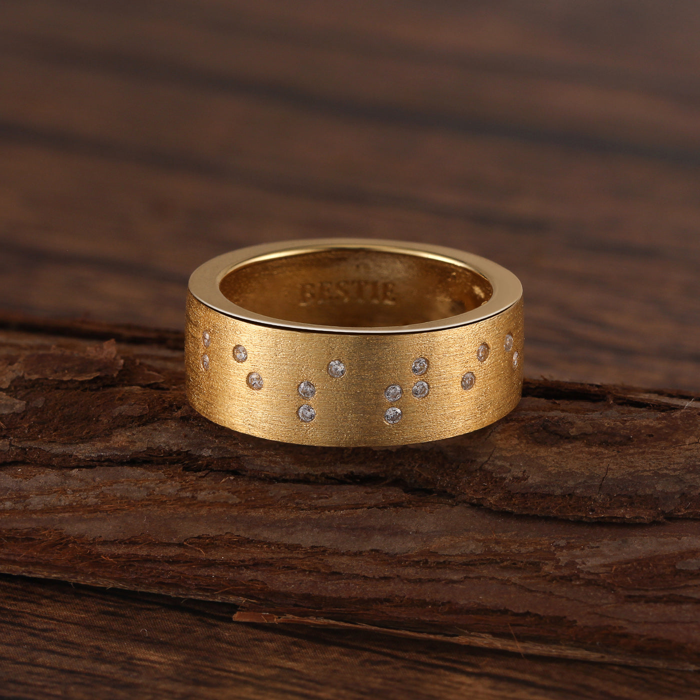 Touchstone Bestie Band Ring Brushed Gold