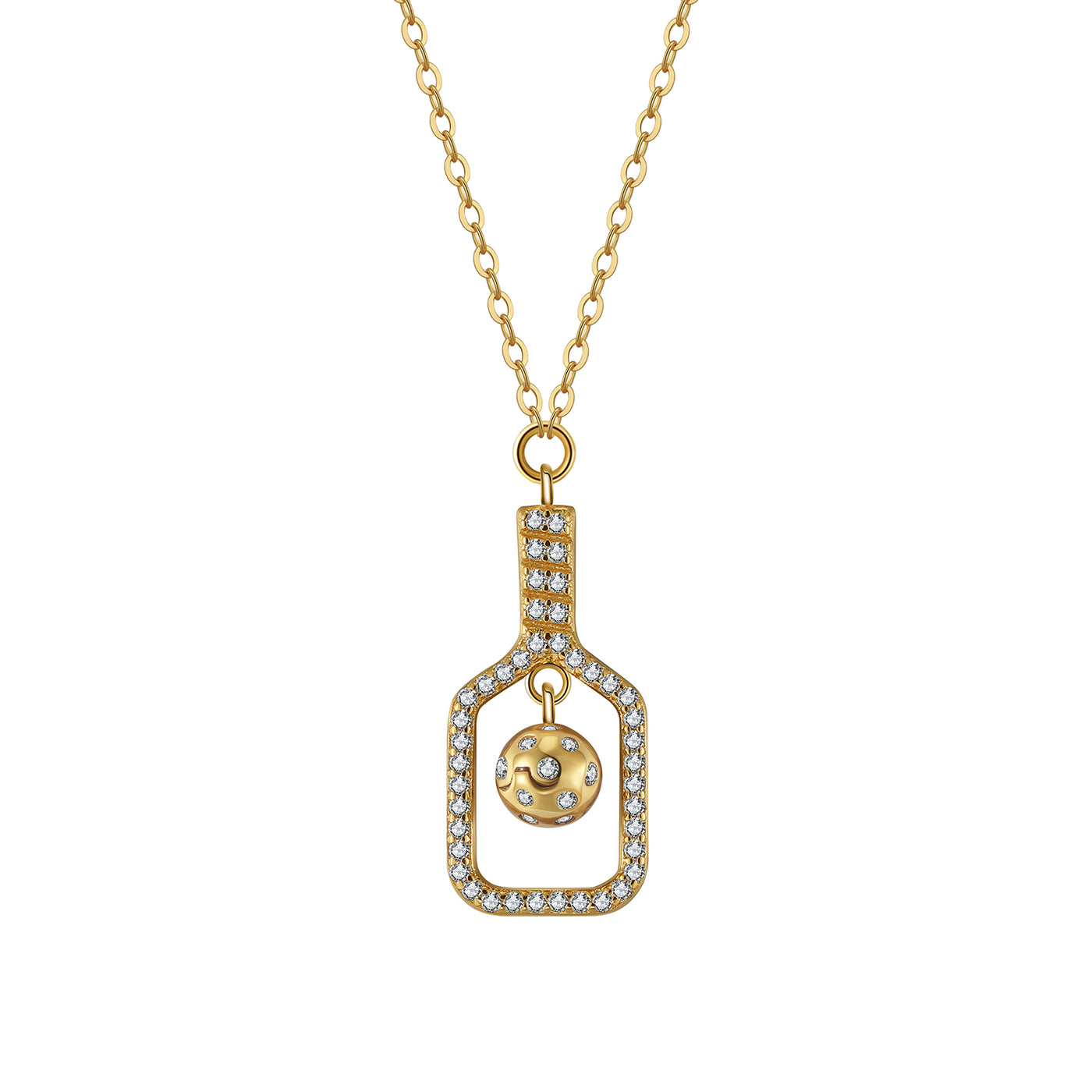 Pickleball Volley Up Mini Necklace Gold