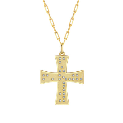 Touchstone Cross Faith/Family Necklace Gold