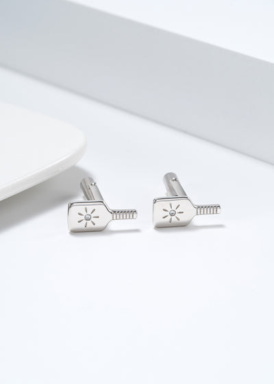 Pickleball Cuff Links Silver Paddle