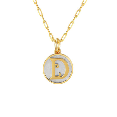 Saints Dainty Fancy Initial Pendant Necklace A-Z