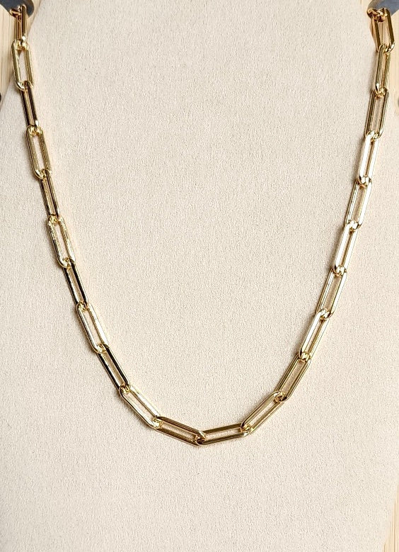 Gold Filled Medium Link paper Clip Chain Necklace