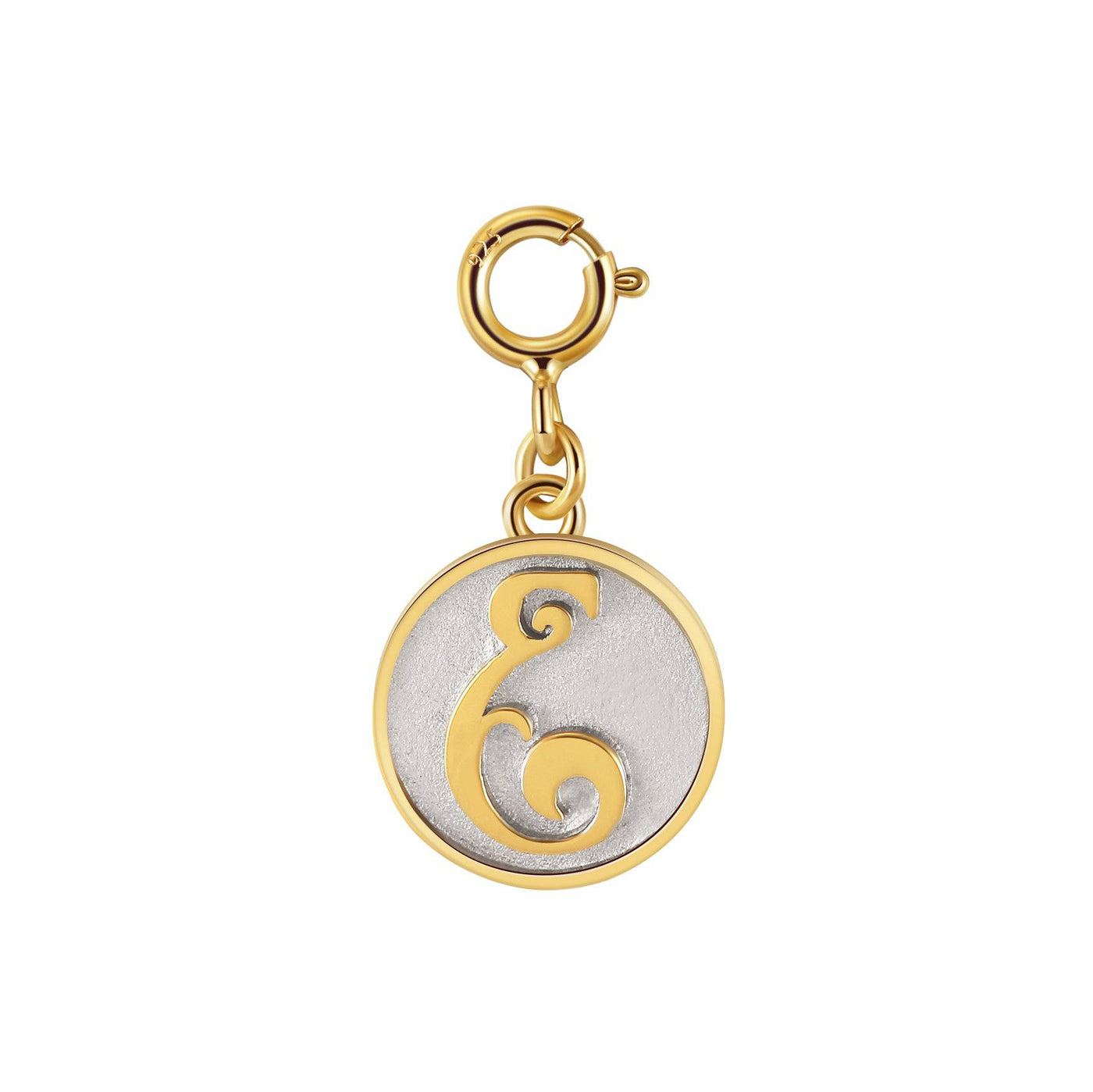 Saints Dainty Fancy E Initial Clip on Pendant