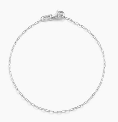 Bracelet Paper Clip Link Dainty Silver