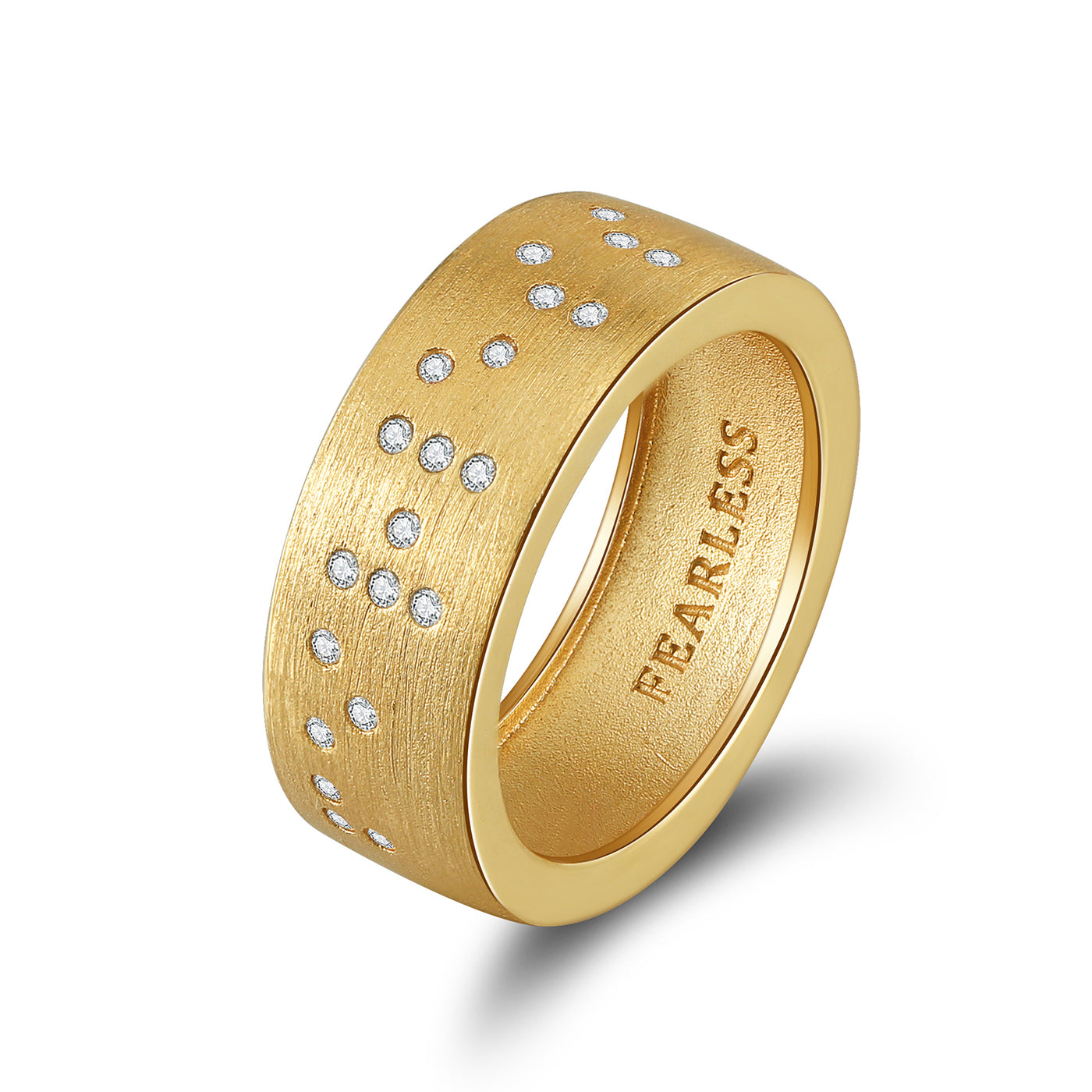 Touchstone Fearless Band Ring Brushed Gold