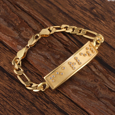 Touchstone Fearless ID Link Bracelet in Gold