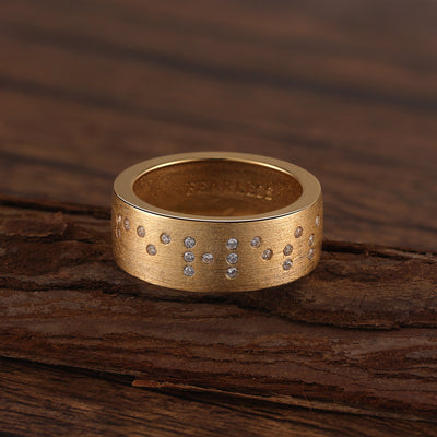 Touchstone Fearless Band Ring Brushed Gold