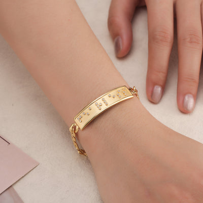 Touchstone Fearless ID Link Bracelet in Gold