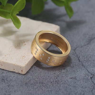 Touchstone Beloved Band Ring Brushed Gold