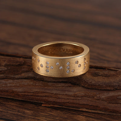 Touchstone Forever Band Ring Brushed Gold