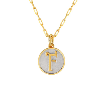 Dainty Fancy F Initial Pendant Necklace