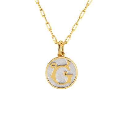 Dainty Fancy G Initial Pendant Necklace