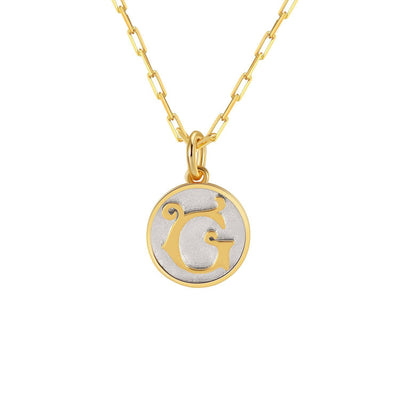 Saints Dainty Fancy Initial Pendant Necklace A-Z