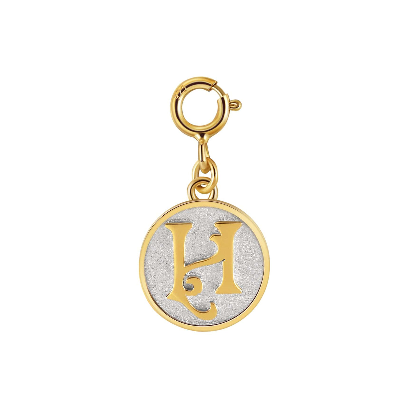 Saints Dainty Fancy H Initial Clip on Pendant