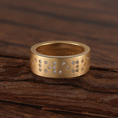 Touchstone I Love You Band Ring Brushed Gold