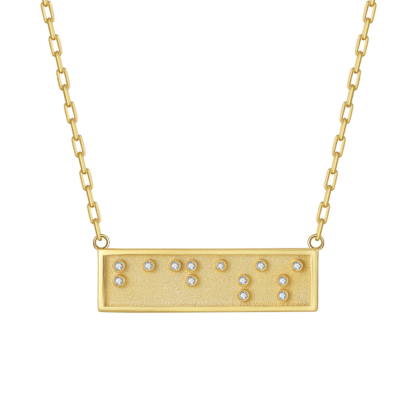 badass necklace, braille jewelry, braille Badass necklace, minibar gold badass message necklace