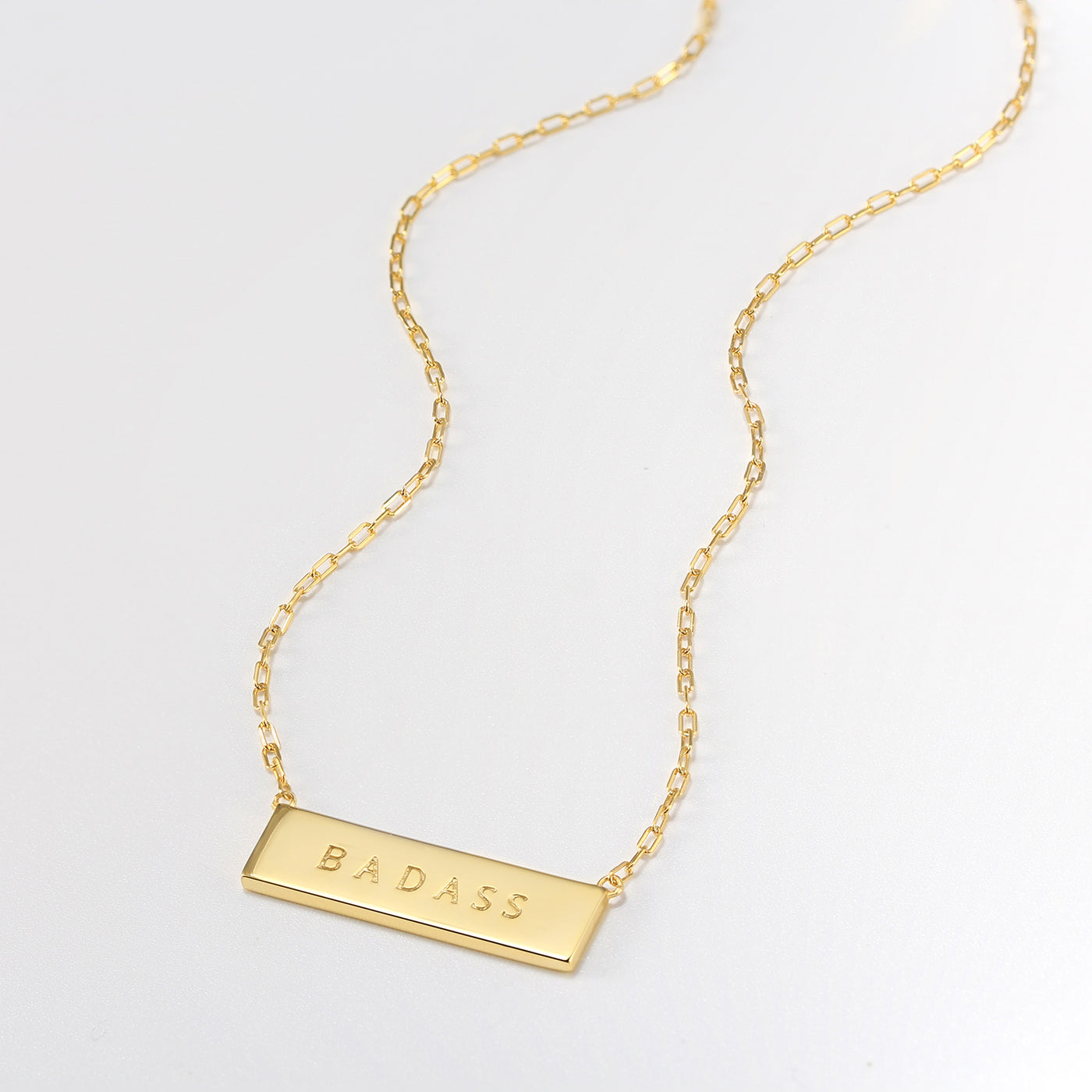 reversible badass necklace in gold by Touchstone Jewelry