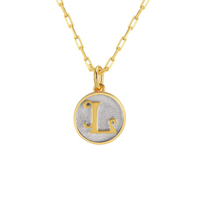 Saints Dainty Fancy Initial Pendant Necklace A-Z