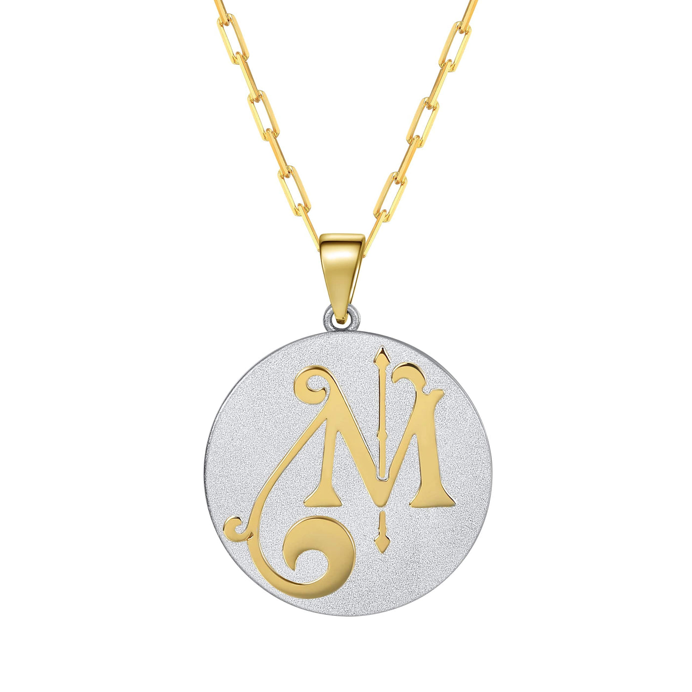 Saints & Saviors Fancy Initial Pendant Necklace A-Z