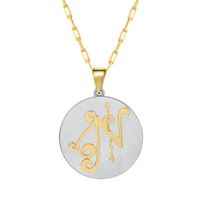 Saints & Saviors Fancy Initial Pendant Necklace A-Z