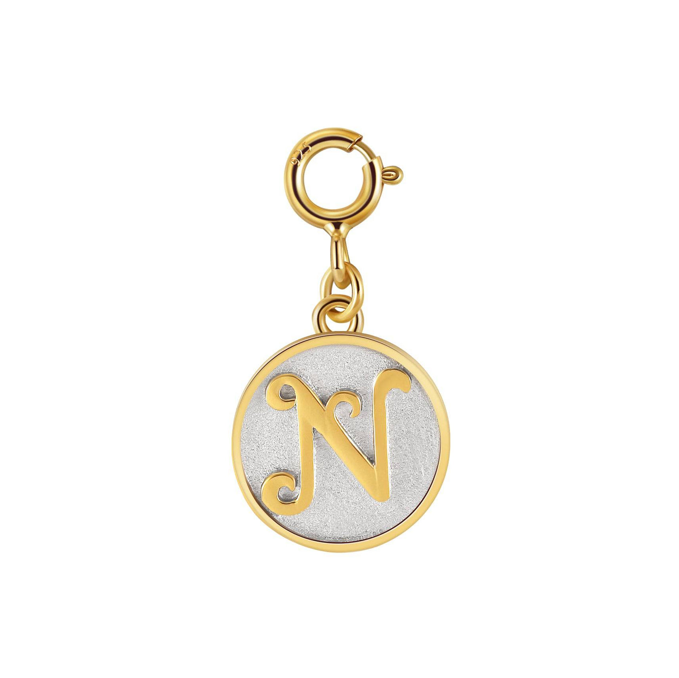 Saints Dainty Fancy N Initial Clip on Pendant