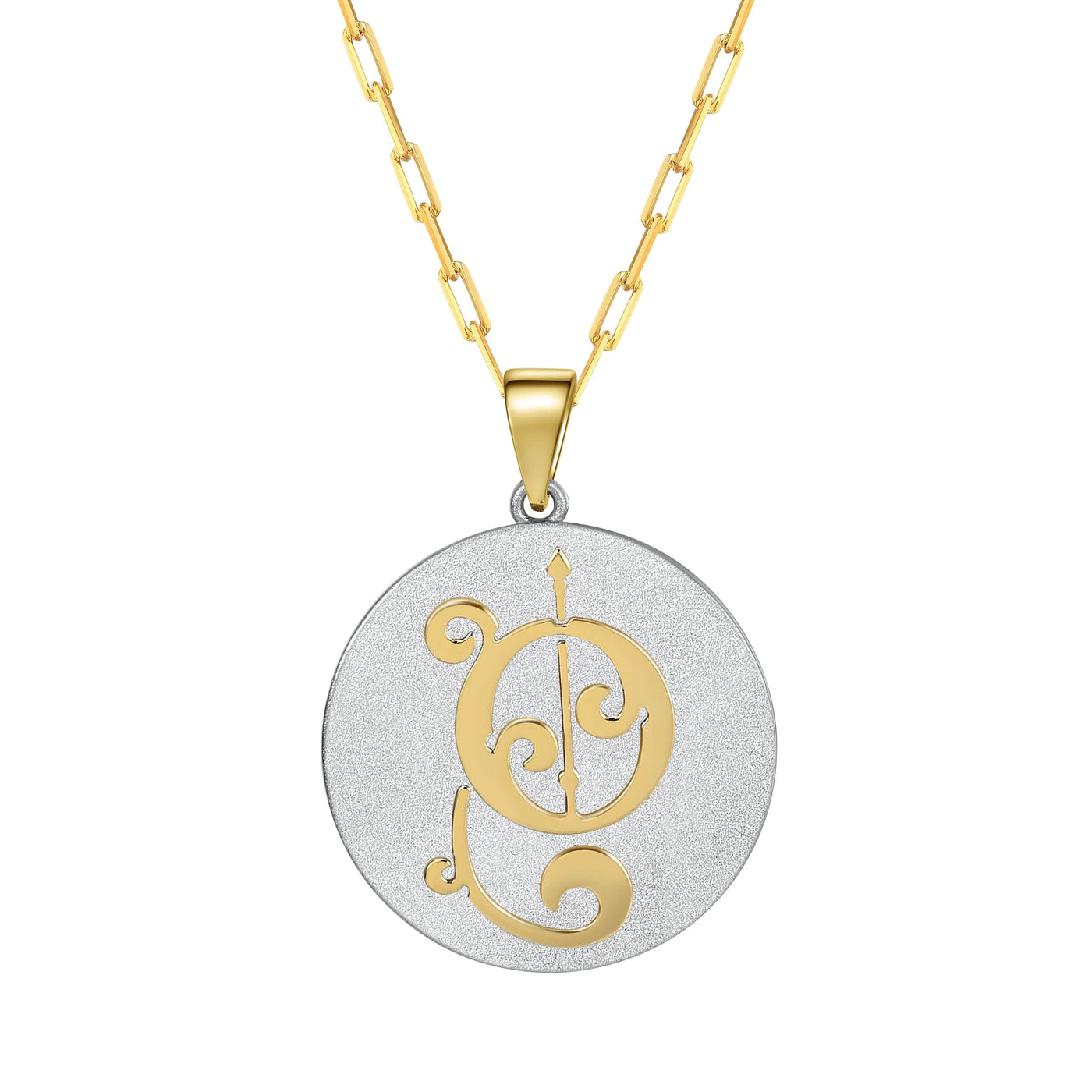 Saints & Saviors Fancy Initial Pendant Necklace A-Z