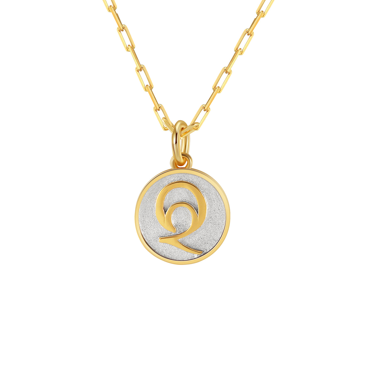 Dainty Fancy Q Initial Pendant Necklace