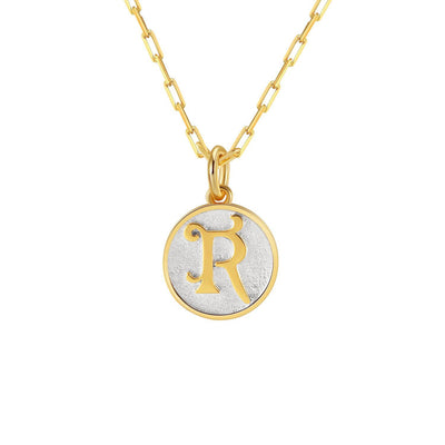 Saints Dainty Fancy Initial Pendant Necklace A-Z