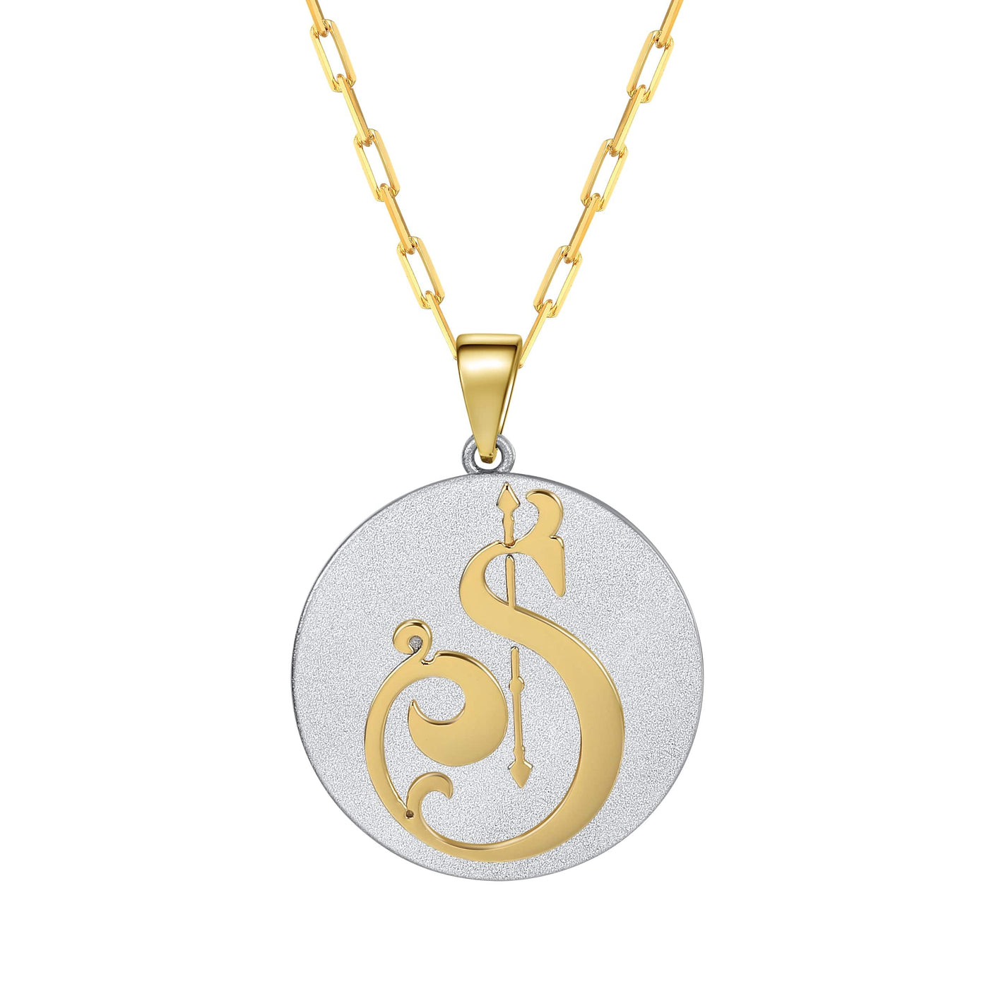 Saints & Saviors Fancy Initial Pendant Necklace A-Z